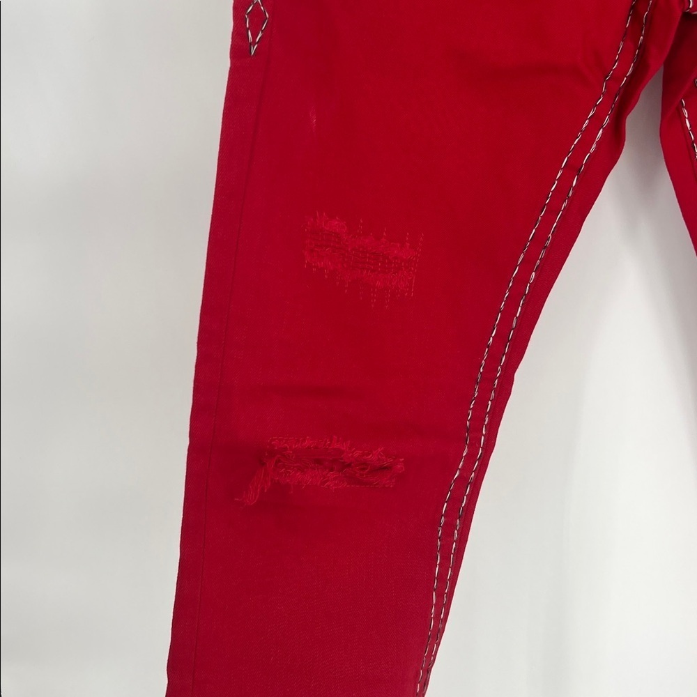 Men Rock Revival Red Jeans Slim Straight Stretch Pant Collectors Edition Size 32 - Picture 4 of 10